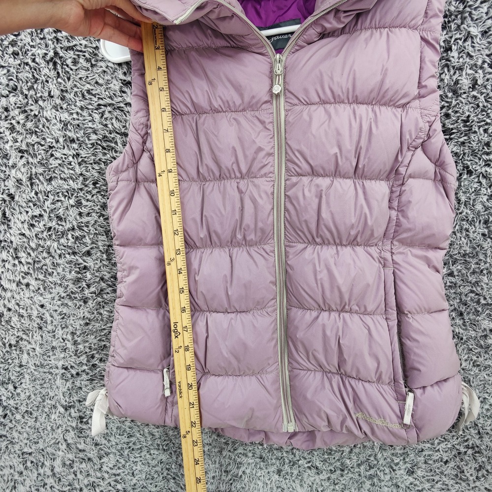 Eddie Bauer Womens Gorpcore Quilted Outdoor Down Puffer Vest M Lavender Hood - Picture 3 of 16